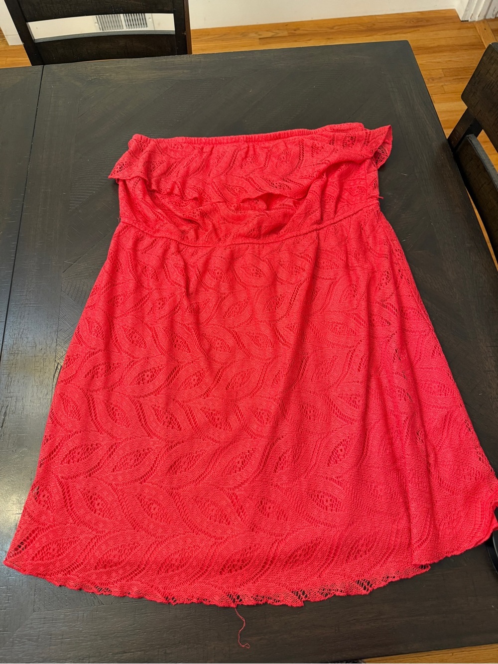 ☀️ Summer Sizzle! Maurices Bright Coral Lace Strapless Dress ✨